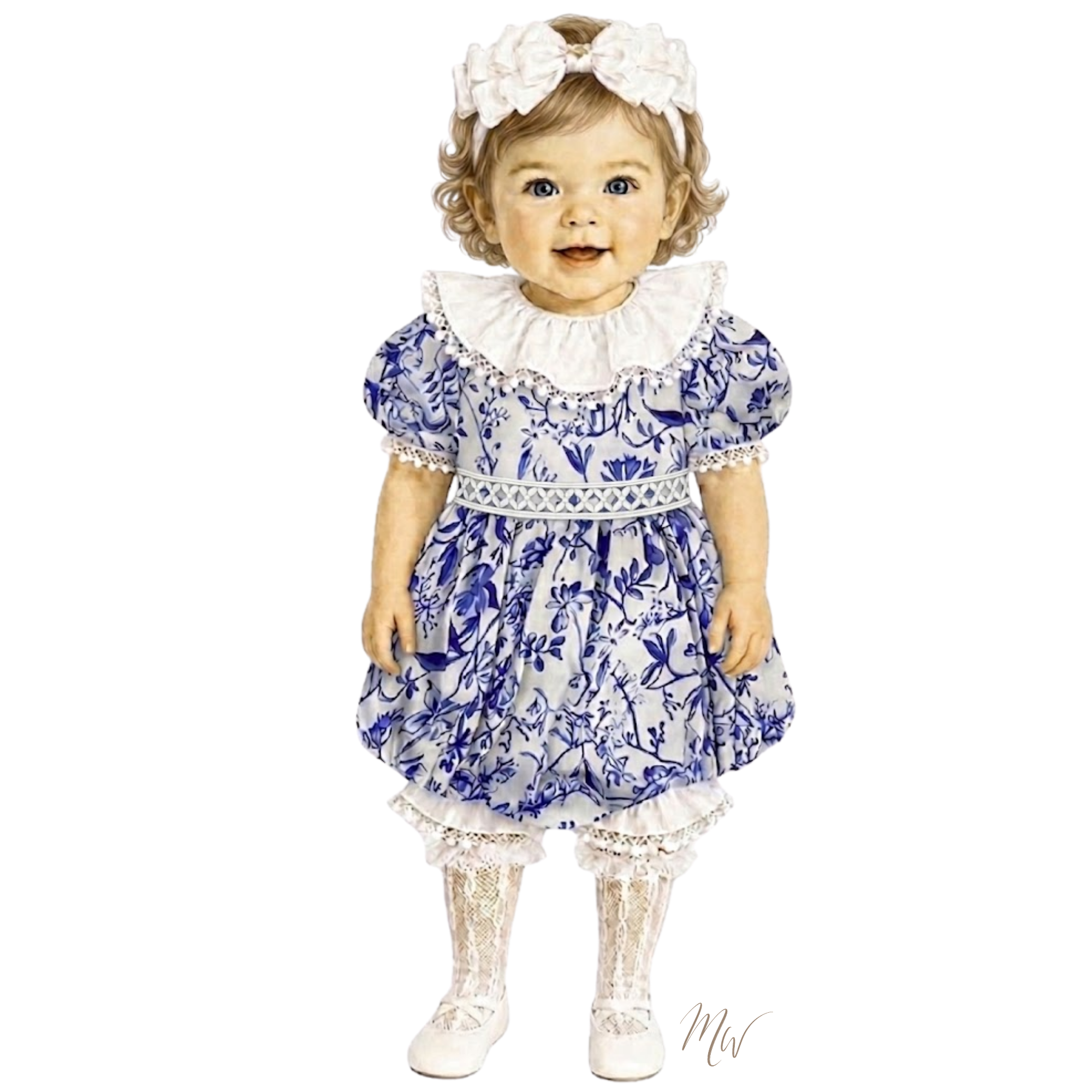 THE CHINOISERIE TERRACE | Baby Girl Toile Romper Ensemble | Nº 3 Baby & Child