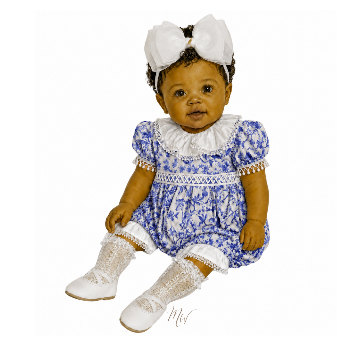 THE CHINOISERIE TERRACE | Baby Girl Toile Romper Ensemble | Nº 3 Baby & Child