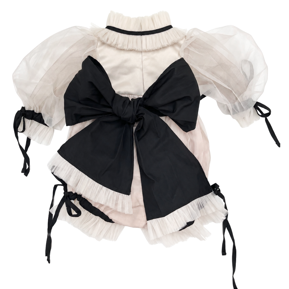 THE PIROUETTE NOIR | Baby Girl Caramel Beige Tulle Romper