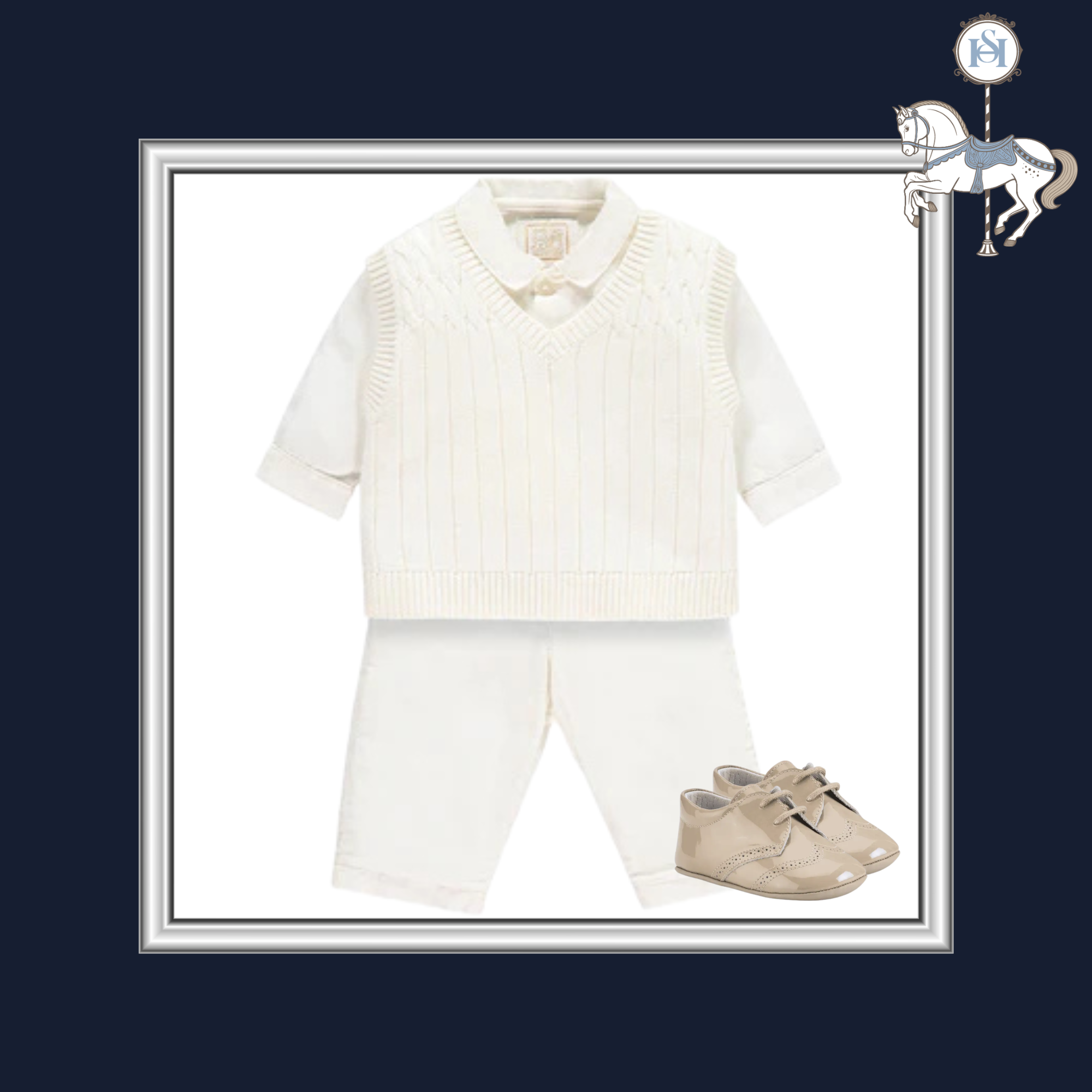THE STONELEIGH | Baby Boy 3-Piece Ivory Ensemble | Nº 3 Baby & Child