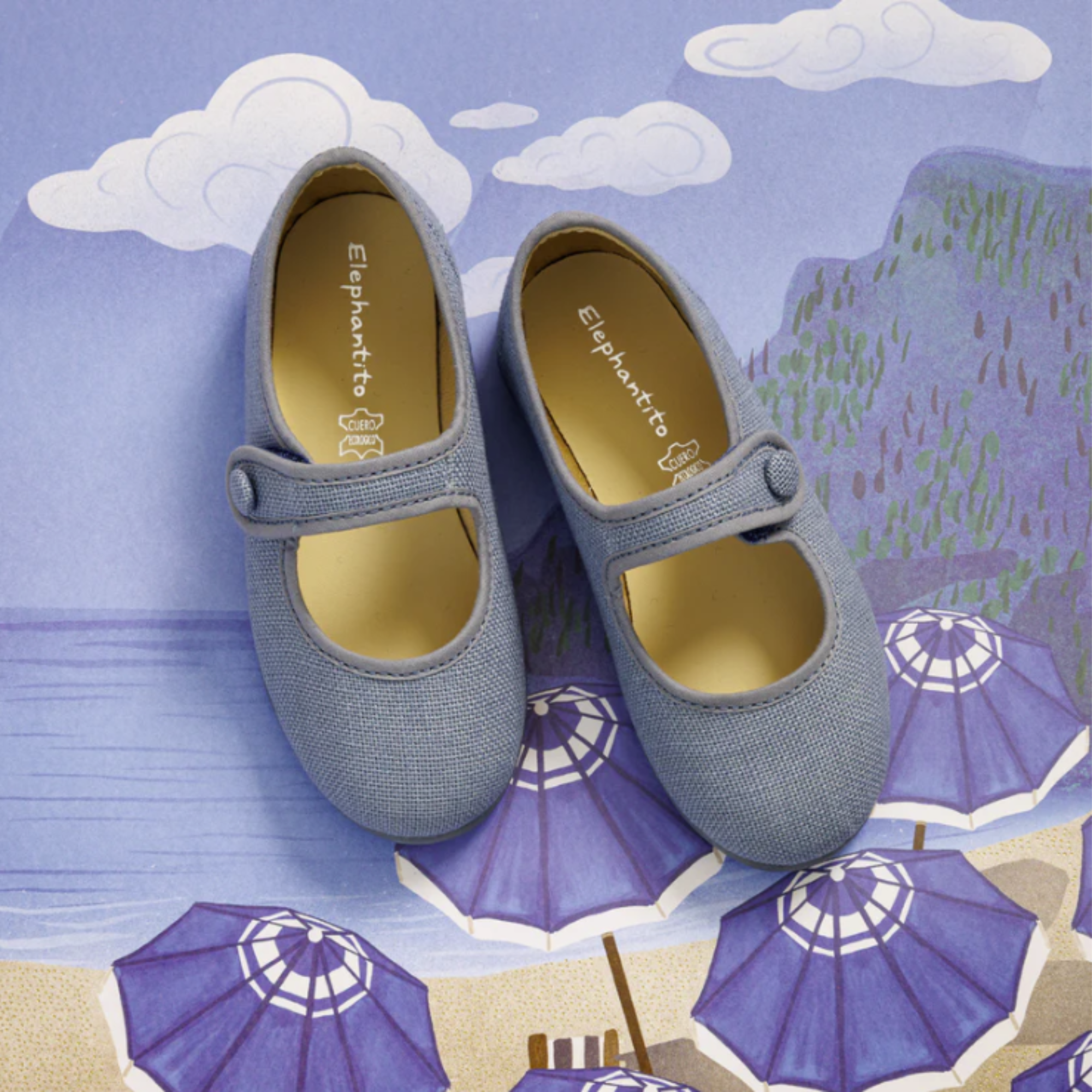 INDIGO LINEN MARY JANE | Elephantito