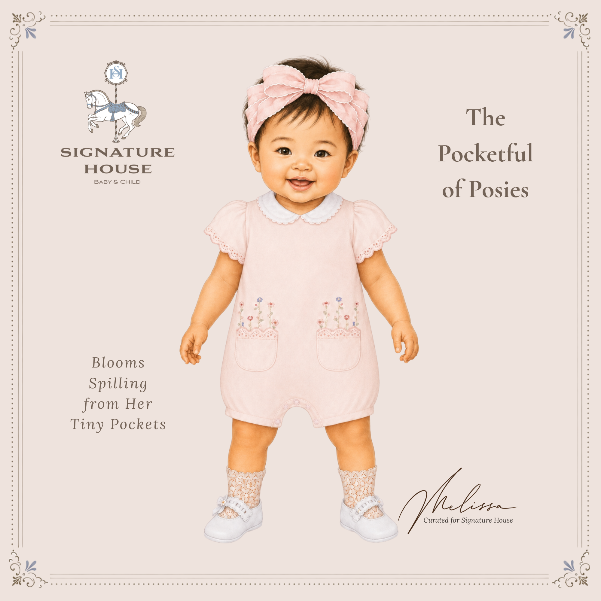 THE POCKETFUL OF POSIES | Baby Girl Embroidered Romper