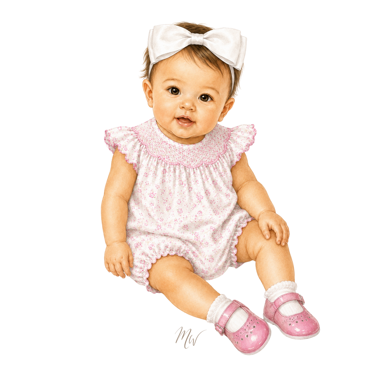 THE ROSE MERINGUE | Baby Girl Floral Smocked Romper Ensemble | Nº 3 Baby & Child