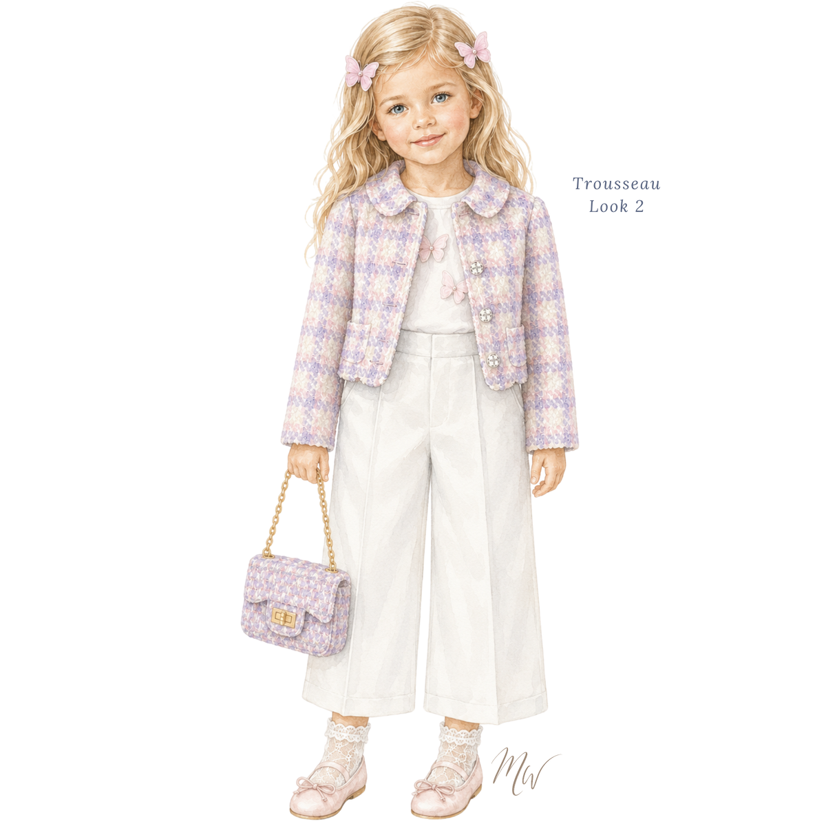 THE SAKURA BUTTERFLY | Girl Pink & Lavender Trousseau