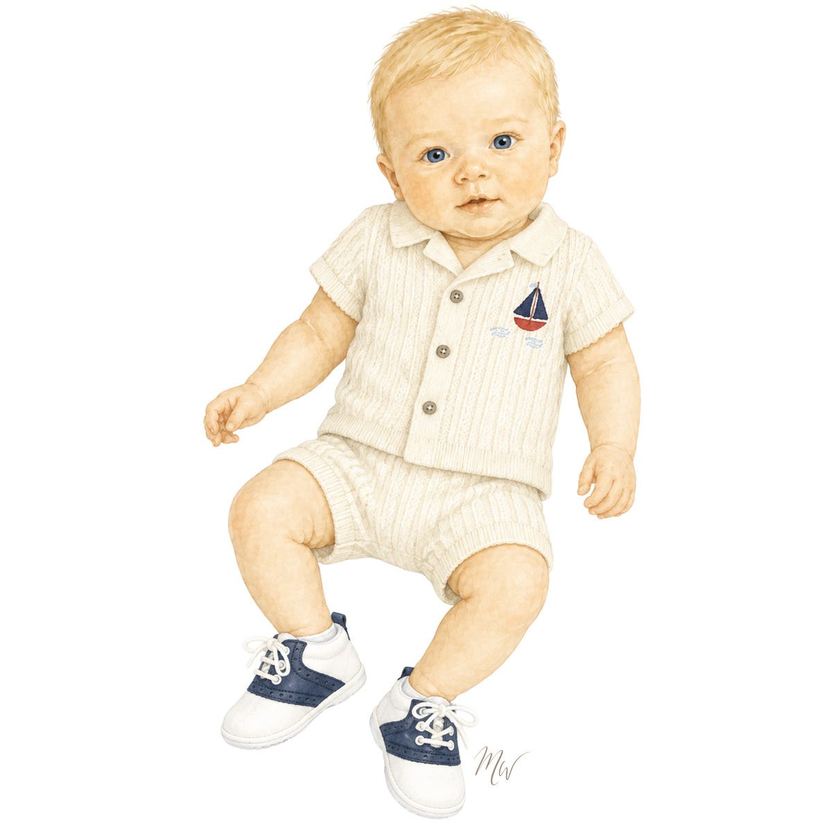THE LITTLE HARBOR | Newborn Boy Embroidered Knit Ensemble | Nº 3 Baby & Child