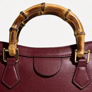 THE TOP HANDLE BAG | Bordeaux Leather & Bamboo | N° 1 Woman