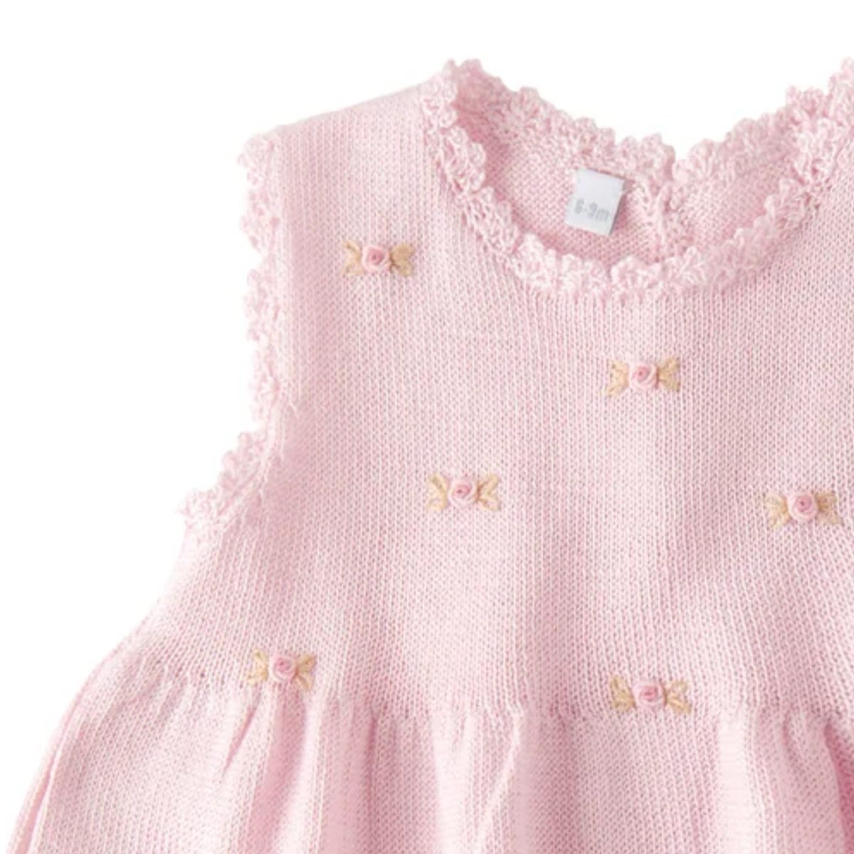 THE BLUSH BLOOMS | Baby Girl Embroidered Pima Knit Dress Ensemble | Nº 3 Baby & Child