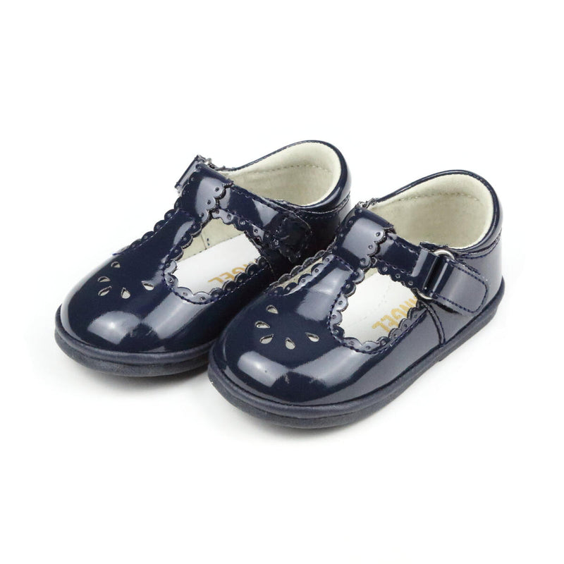 Navy Patent T-Strap Mary-Jane Baby Shoes