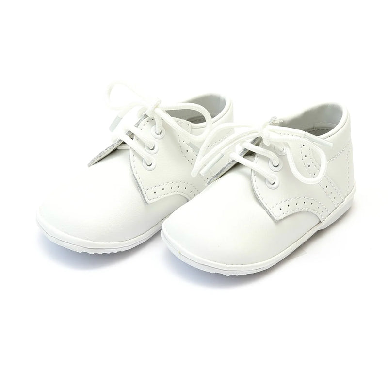 JAMES BROGUE LACE-UP RUBBER SOLE BABY SHOE WHITE