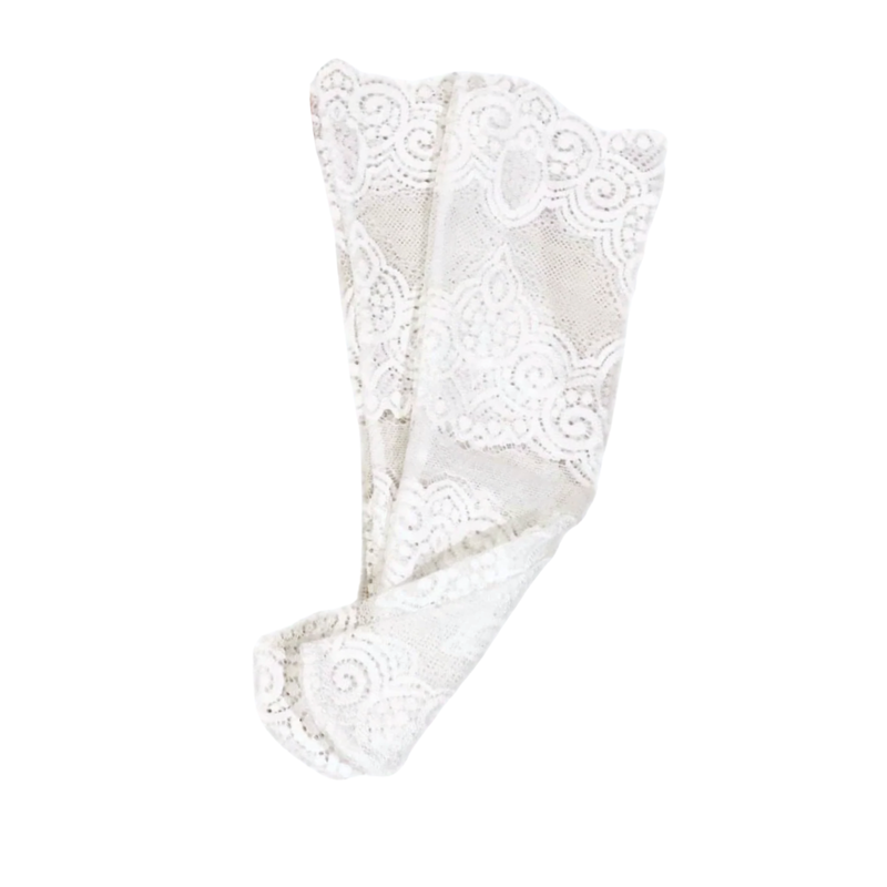 White Full Lace Scrollwork Socks