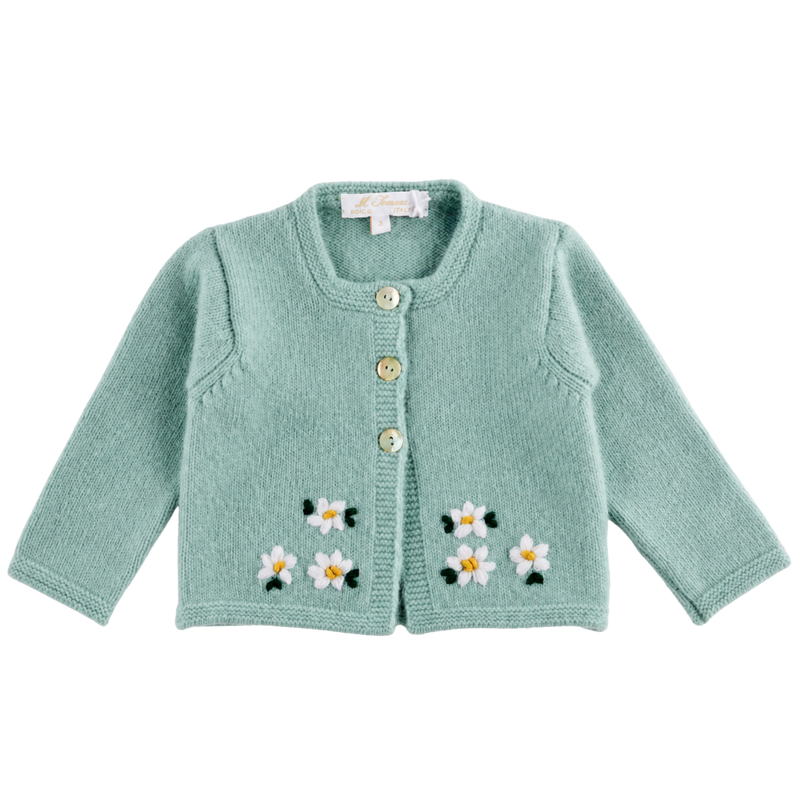 Aqua Embroidered Cardigan