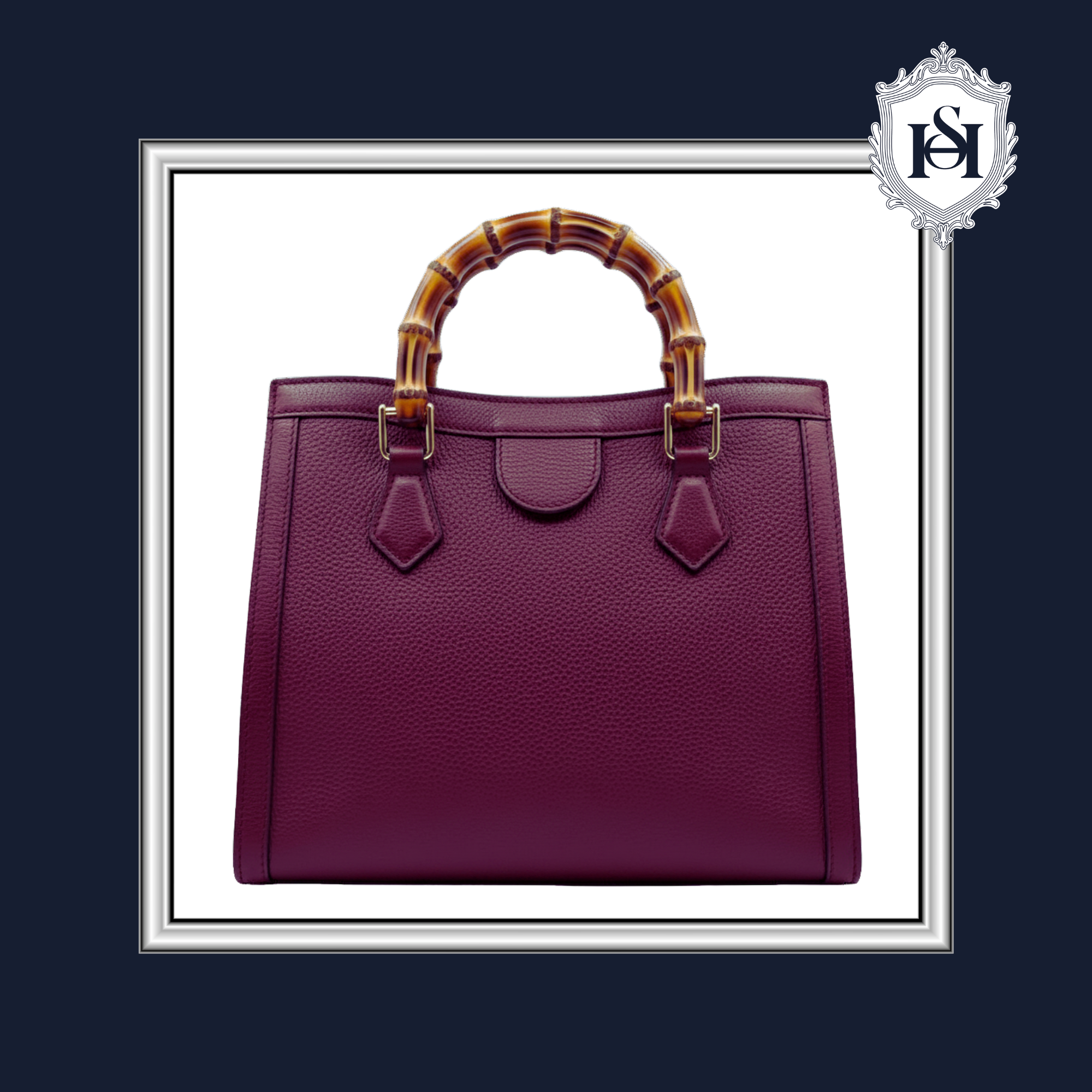 THE TOP HANDLE BAG | Bordeaux Leather & Bamboo | N° 1 Woman