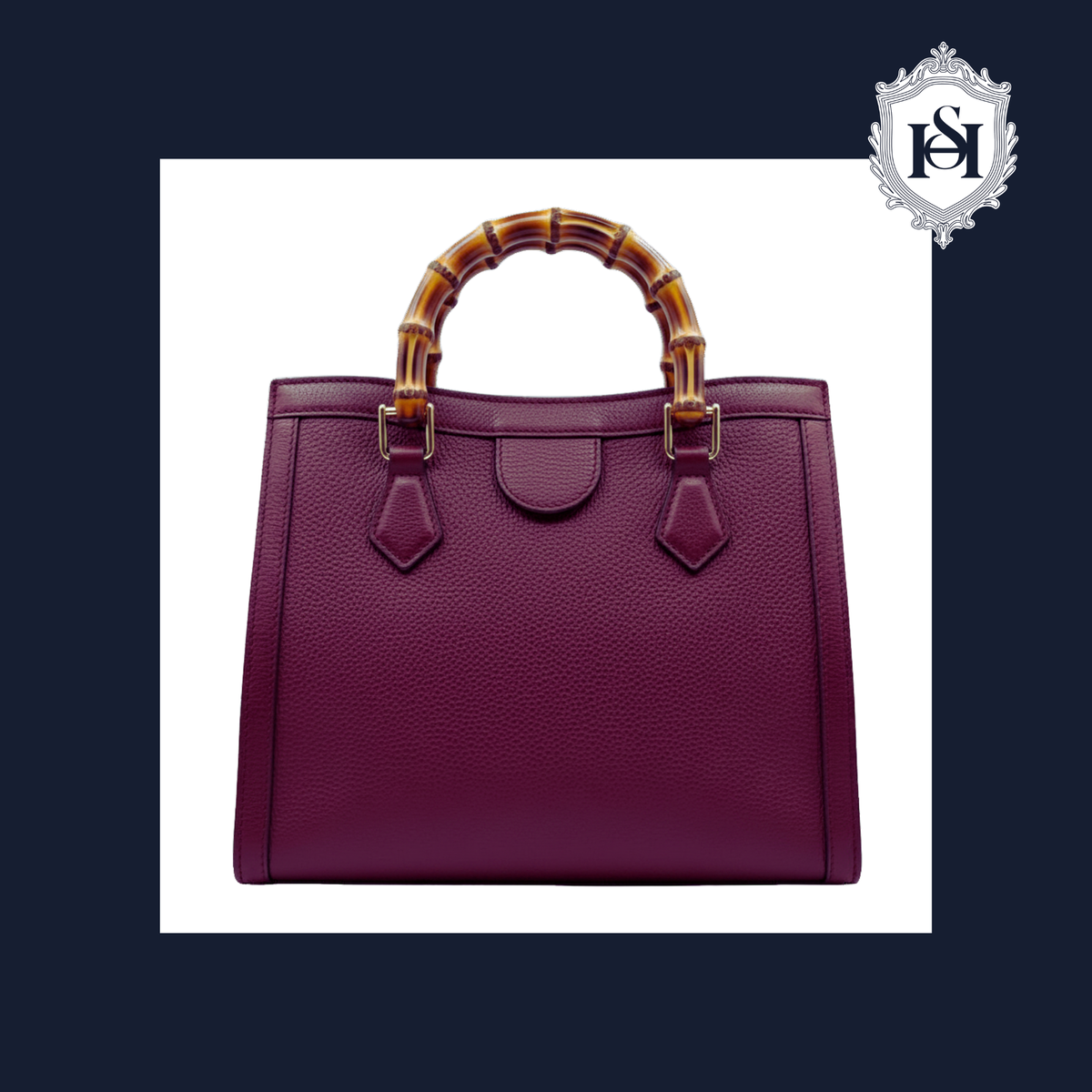 THE TOP HANDLE BAG | Bordeaux Leather & Bamboo | N° 1 Woman