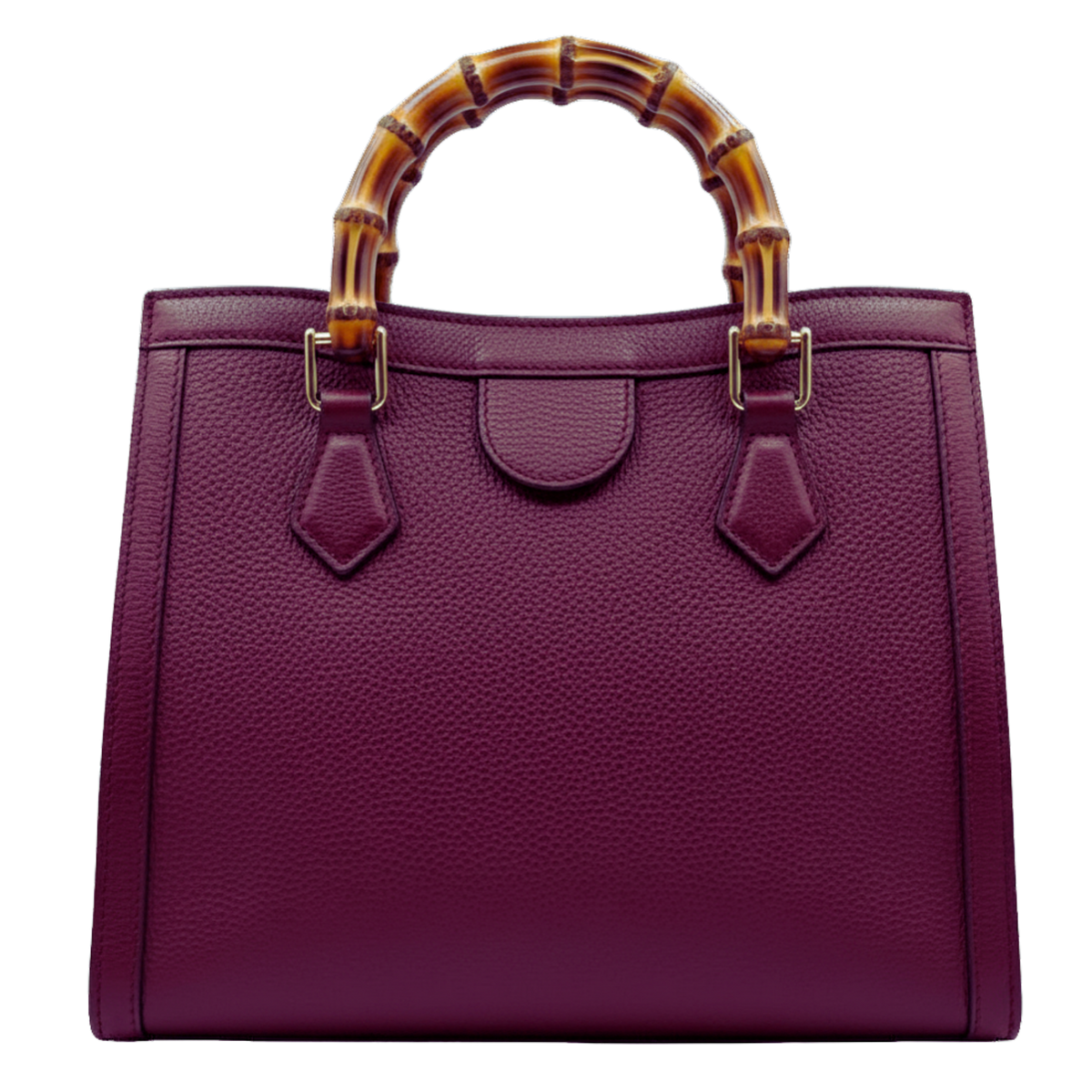 THE TOP HANDLE | Woman Bordeaux Leather & Bamboo Bag
