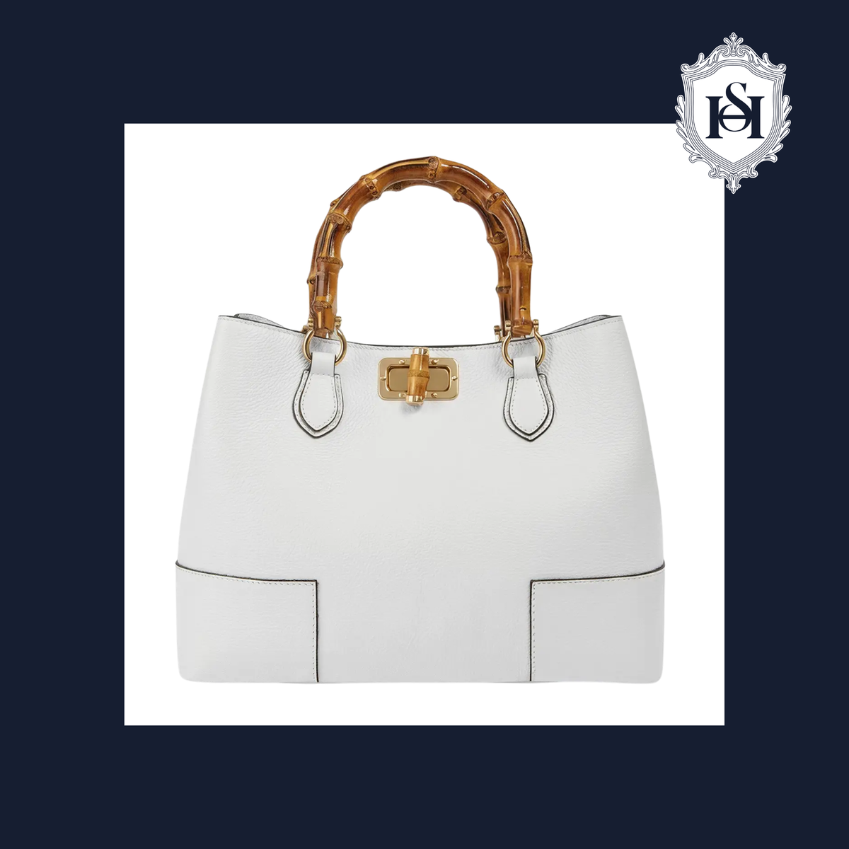 THE TOP HANDLE BAG | Bamboo & White Leather | N° 1 Woman