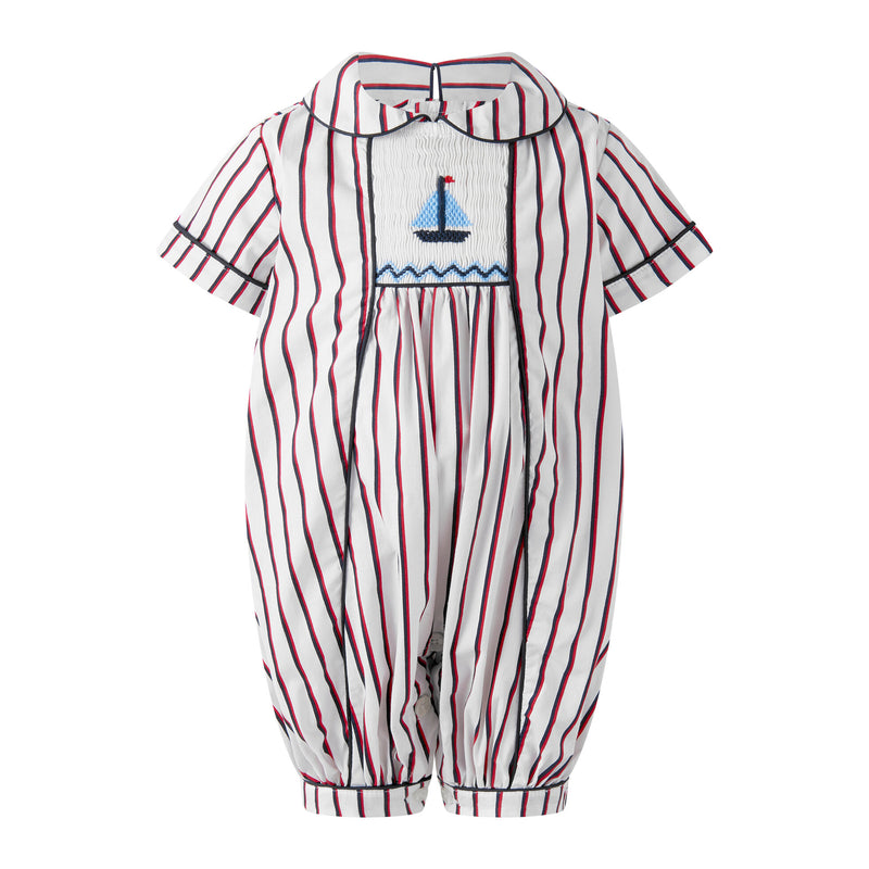 Smocked Sailboat Baby Romper