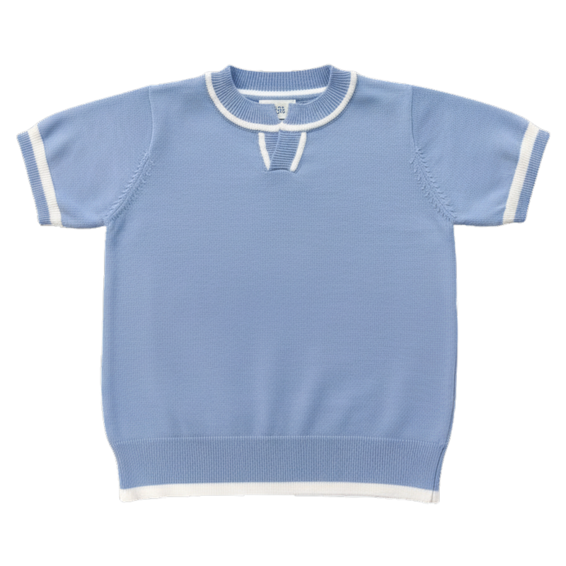 Blue Cotton Knit Shirt