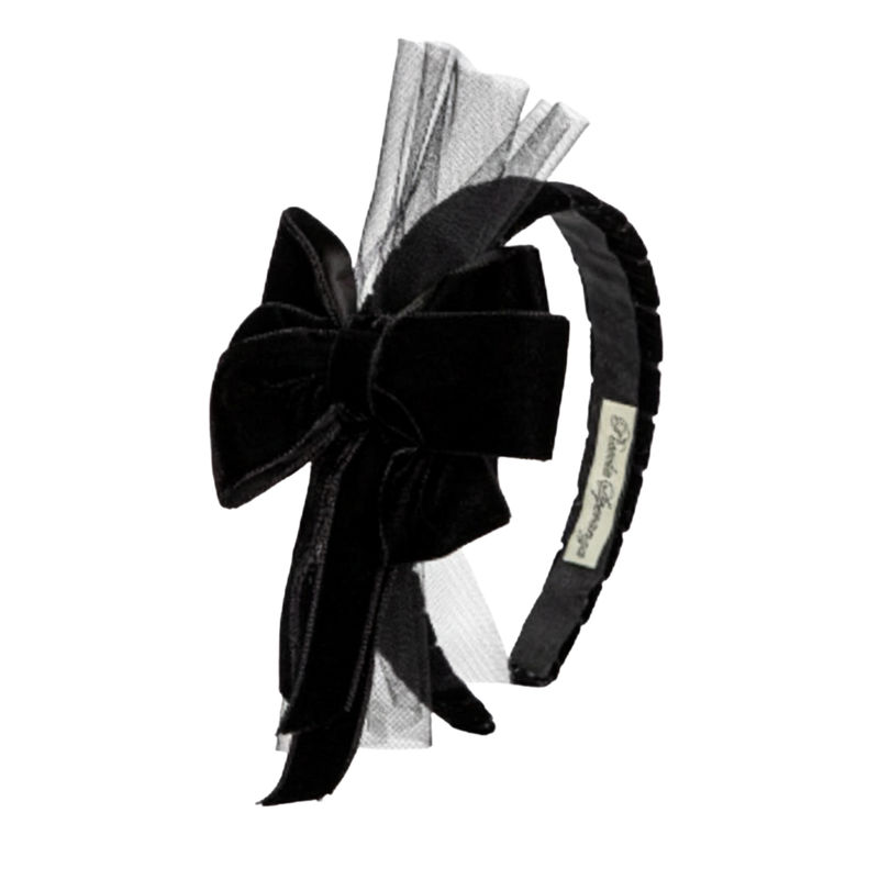 Black Velvet & Tulle Headband
