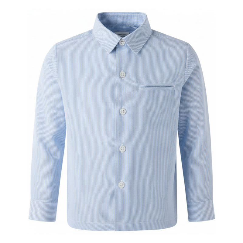 Blue Stripe Turn-up Sleeve Shirt
