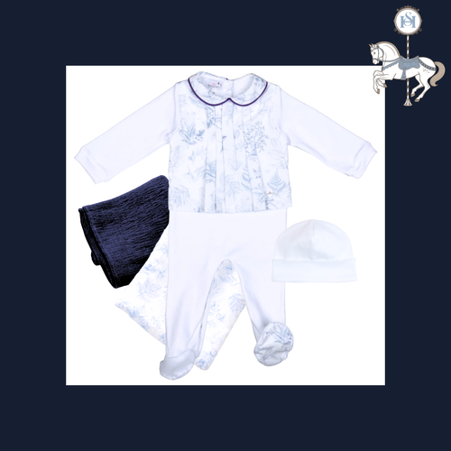 THE BLUE WILLOW | Newborn Boy Toile Footie | Nº 3 Baby & Child