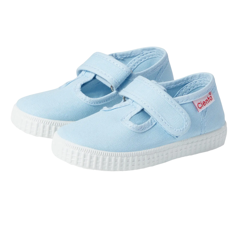 Light Blue T-Bar Sneakers