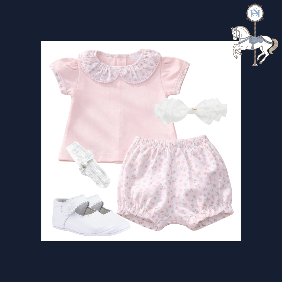 THE BONBON PETAL | Baby Girl Floral Blouse & Bloomers Ensemble | Nº 3 Baby & Child