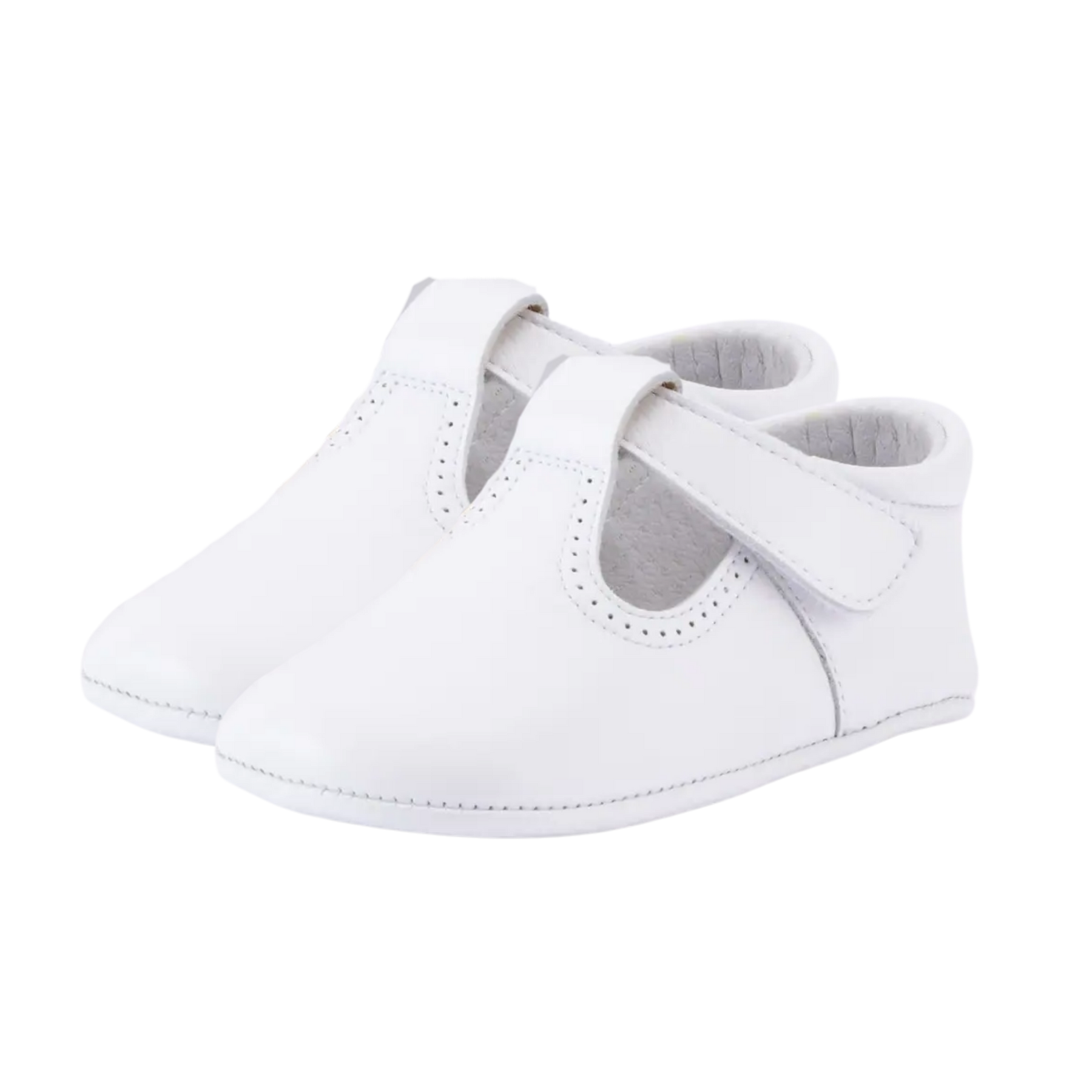 FRANCIS T-BAR BABY SHOES WHITE | Bebe Sweeny
