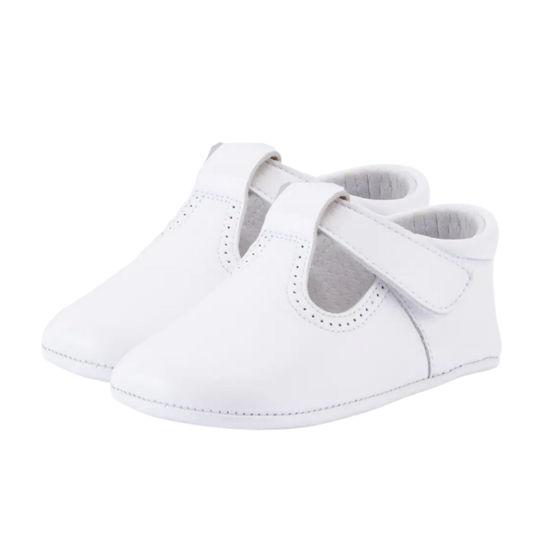 FRANCIS T-BAR BABY SHOES WHITE