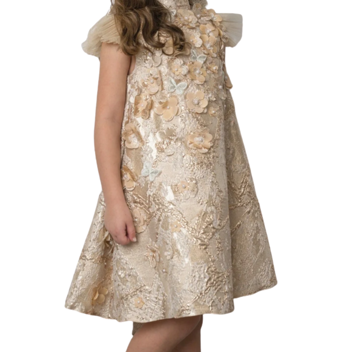 THE GILDED PETAL | Girl 3-D Floral & Butterfly Dress Ensemble
