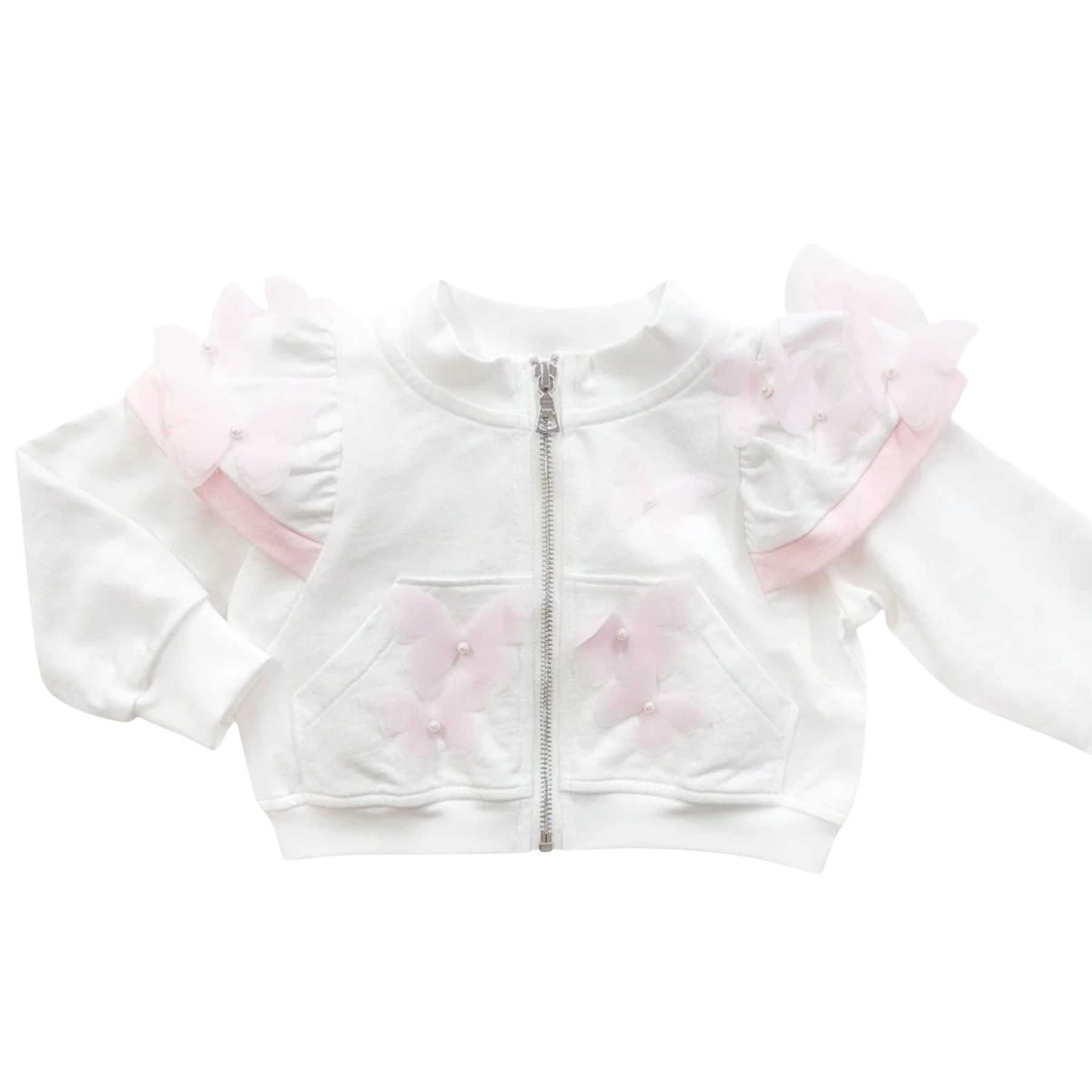 WHITE COTTON BUTTERFLY JACKET | Petite Maison Kids