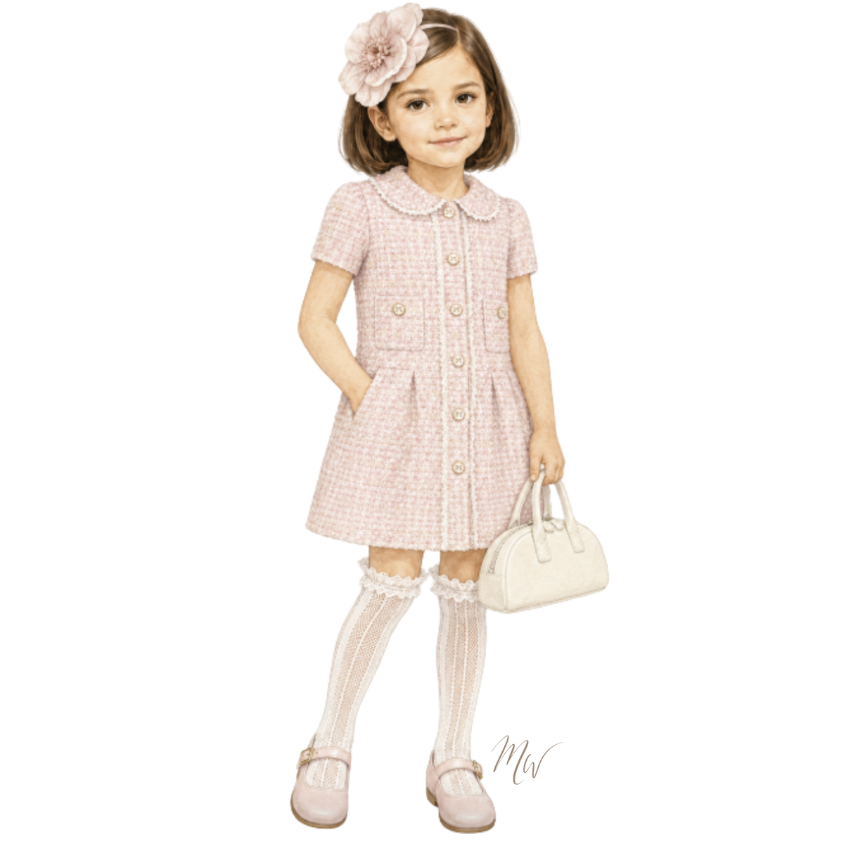 THE COCO | Girl Bouclé Dress Ensemble | Nº 3 Baby & Child
