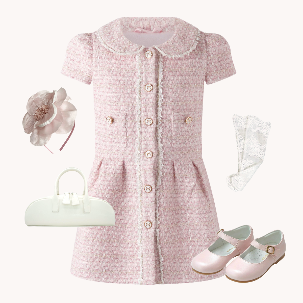 THE COCO | Girl Bouclé Dress Ensemble | Nº 3 Baby & Child