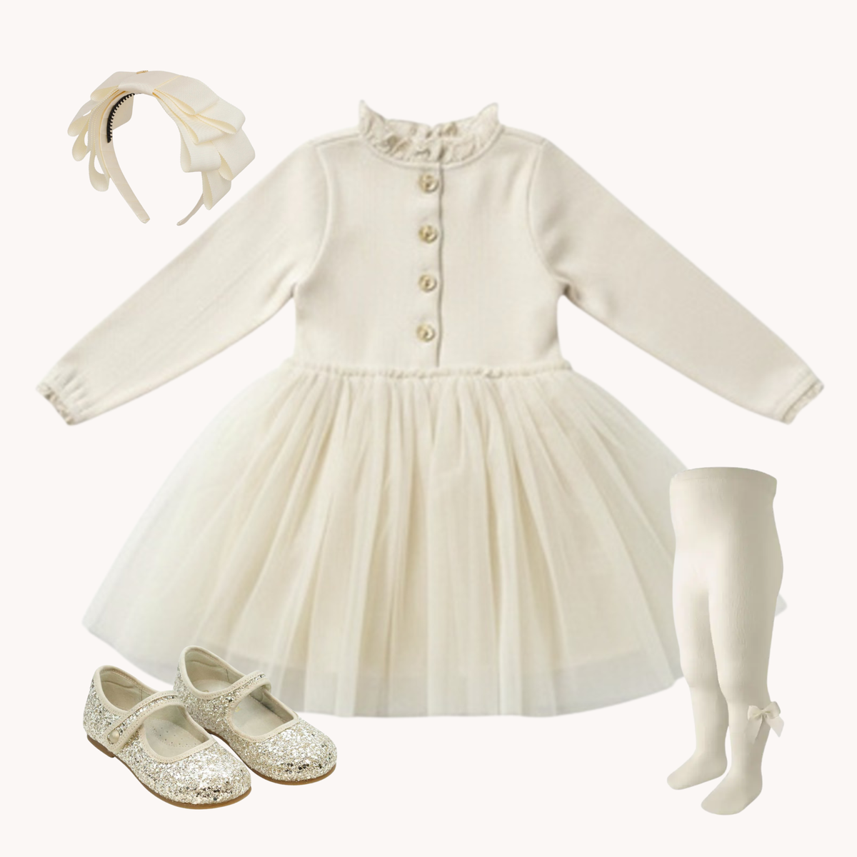 THE COLETTE | Girl Knit & Tulle Dress Ensemble