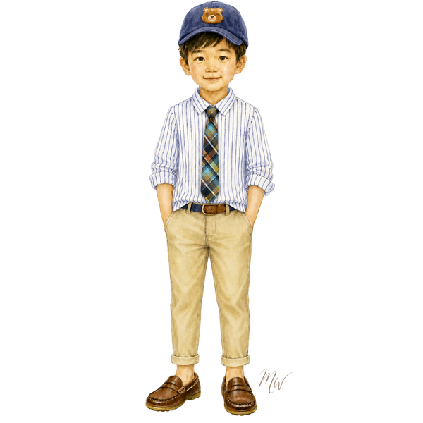 THE CRESTFIELD | Boy Madras & Khaki Ensemble