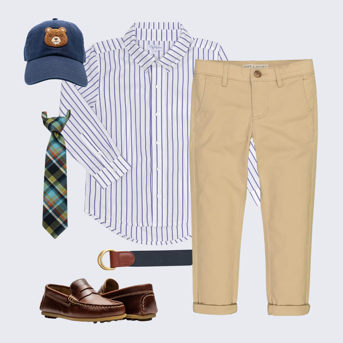THE CRESTFIELD | Boy Madras & Khaki Ensemble