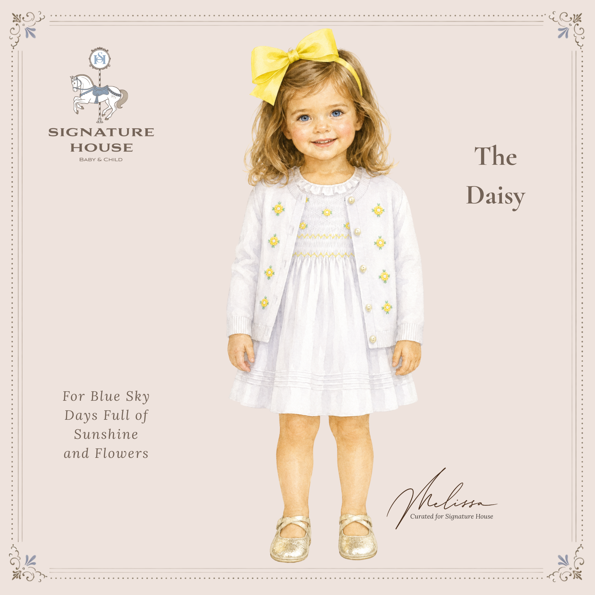 THE DAISY | Baby Girl Embroidered Dress Ensemble | Nº 3 Baby & Child