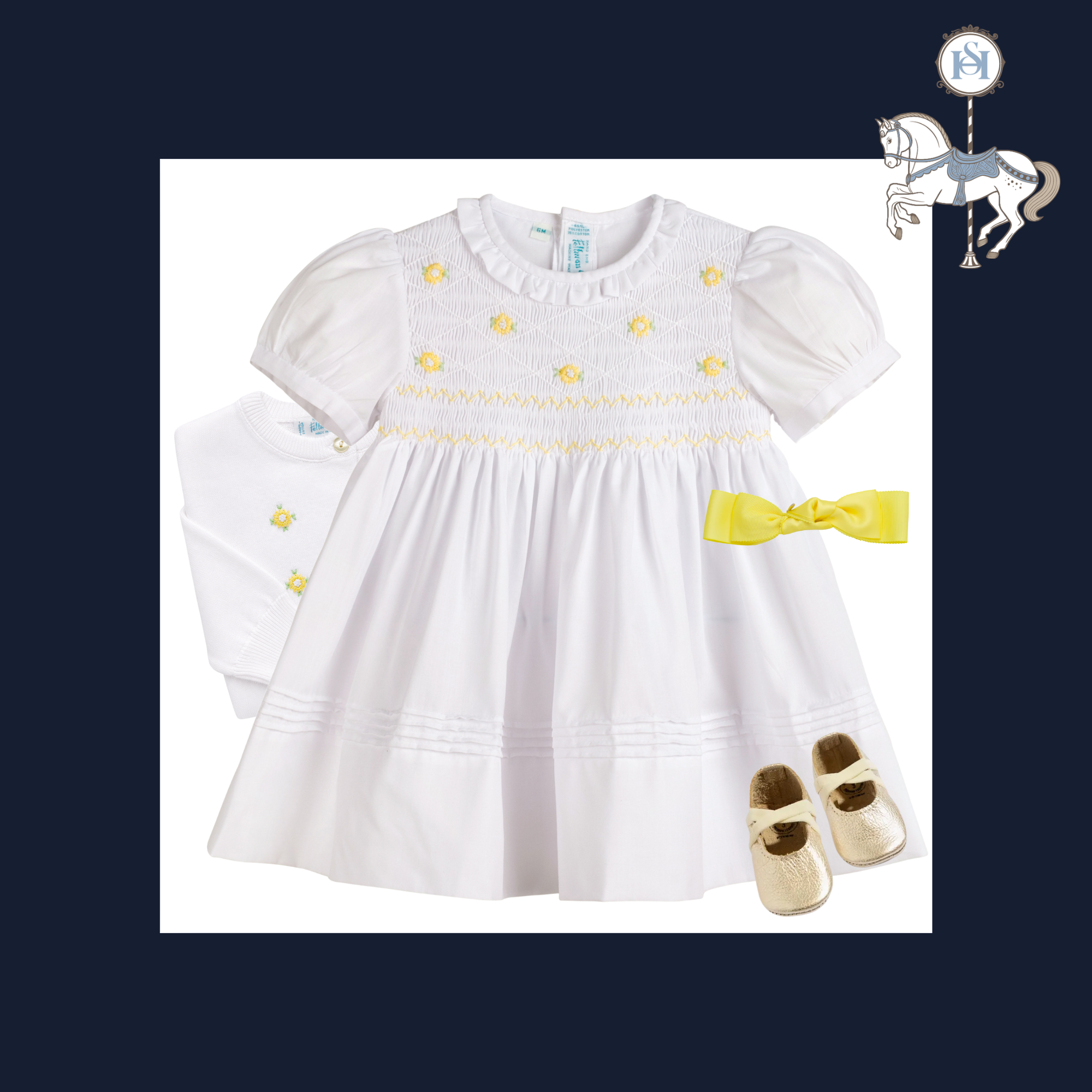 THE DAISY | Baby Girl Embroidered Dress Ensemble | Nº 3 Baby & Child