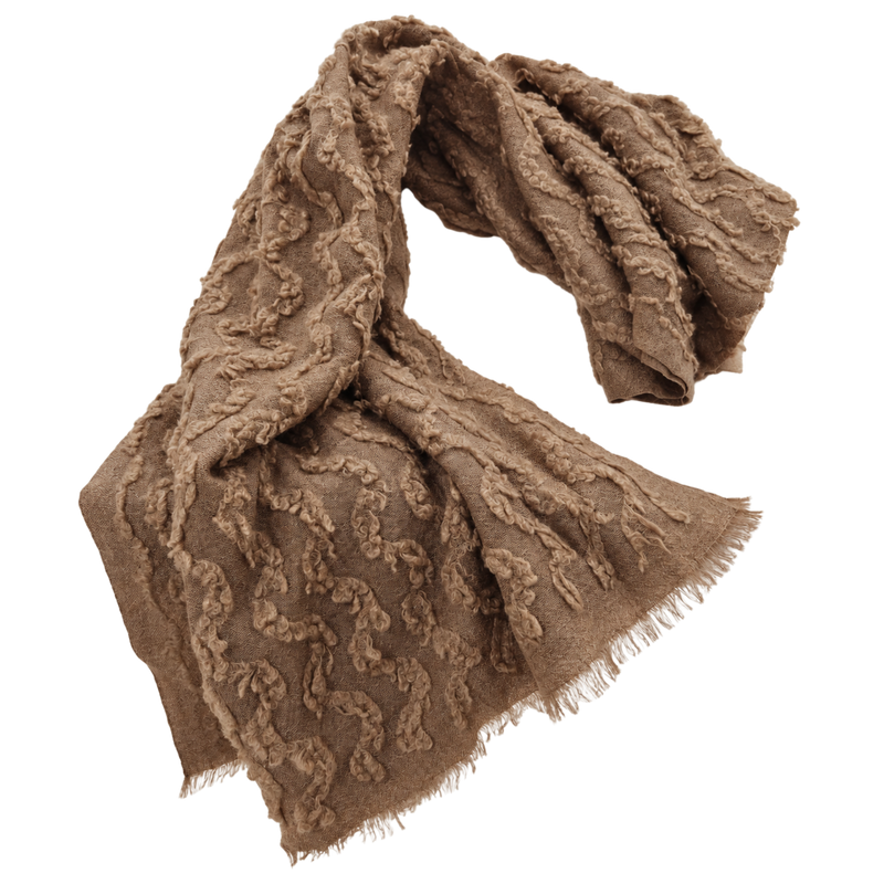 Dune Taupe Ripple Cashmere Wrap