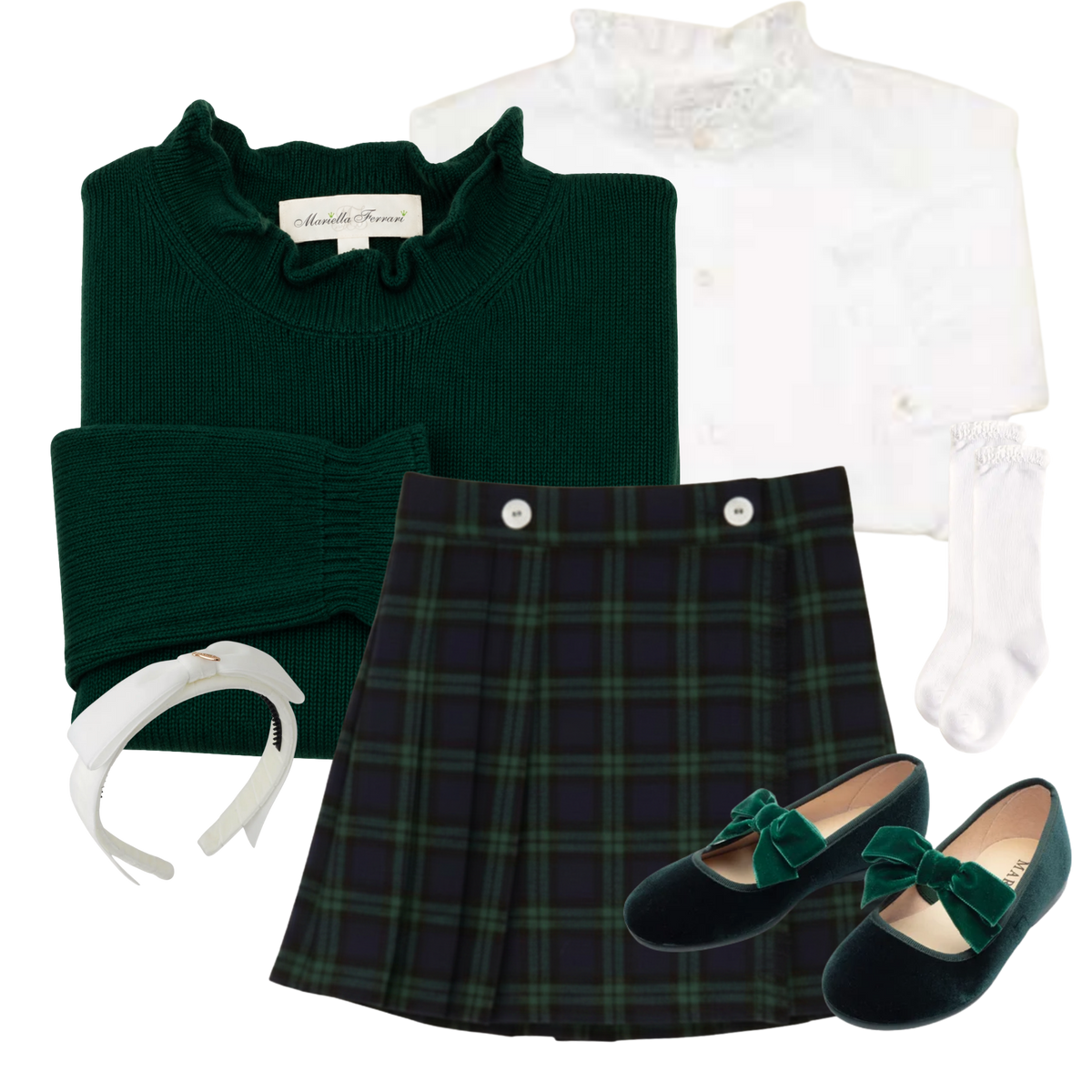 THE ELSPETH | Girl Kilt & Sweater Ensemble