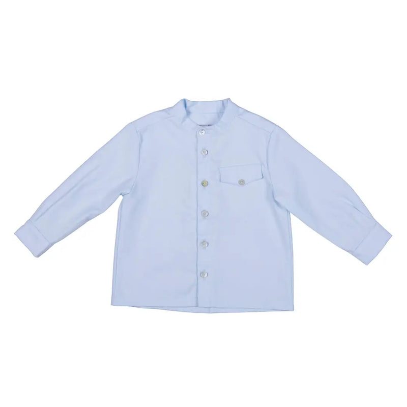 Blue Collarless Shirt