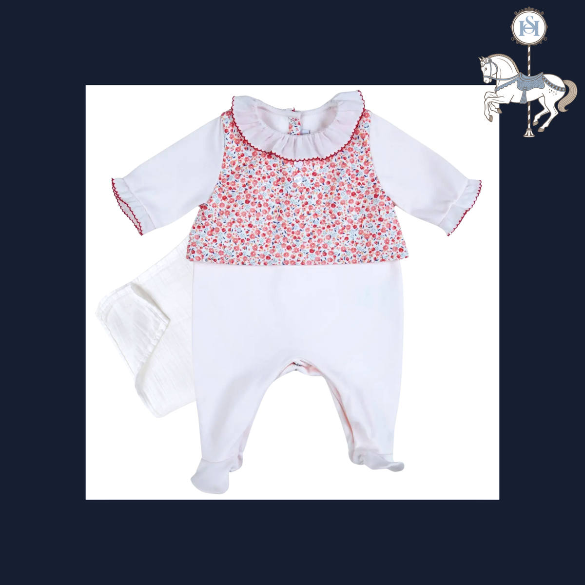 THE FLOWER MARKET | Newborn Girl Floral Footie | Nº 3 Baby & Child