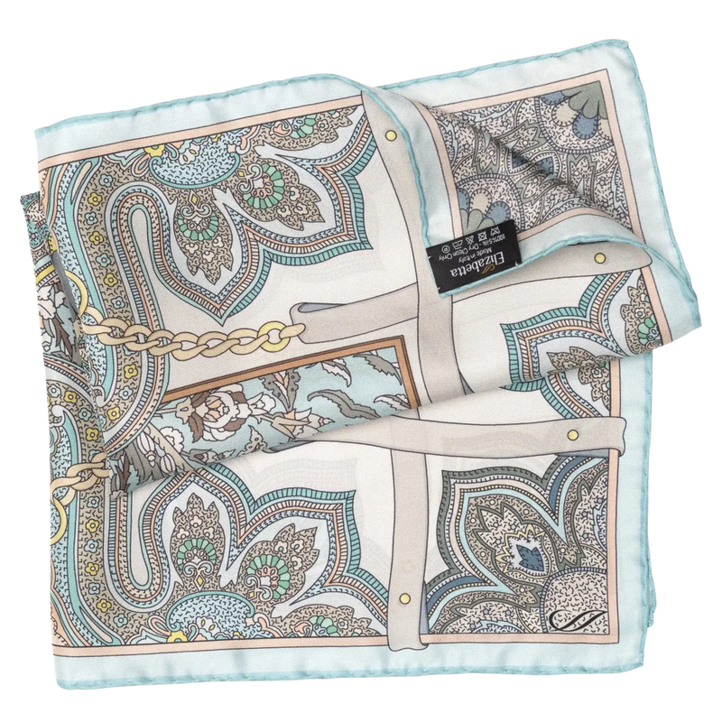 FRANCESCA AQUA SILK BANDANA