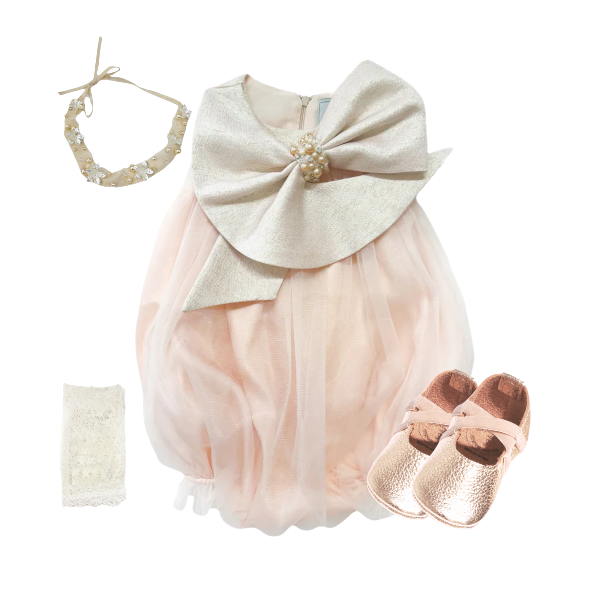 THE GILDED PEACH | Baby Girl Tulle Romper Ensemble | Nº 3 Baby & Child