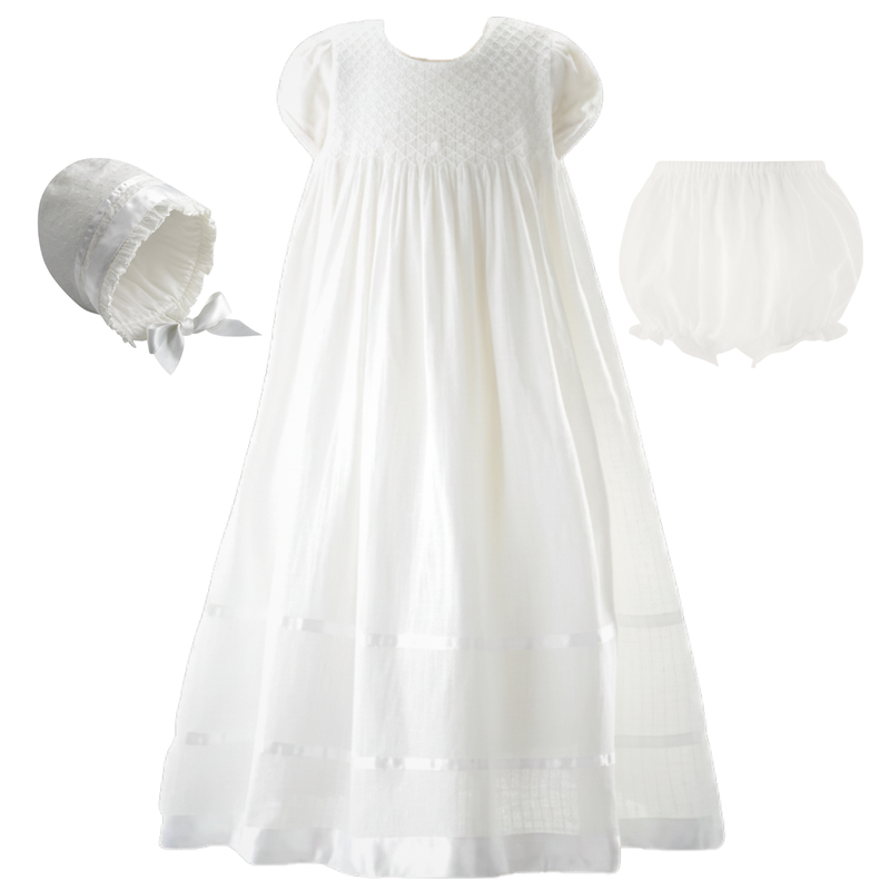 CHRISTENING SMOCKED GOWN SET