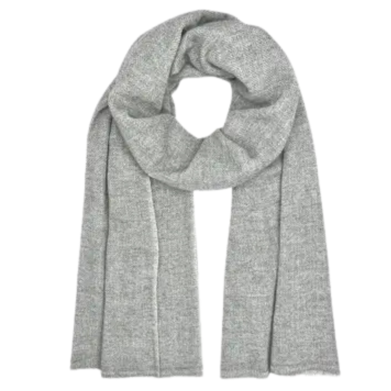 Gray Herringbone Cashmere Scarf