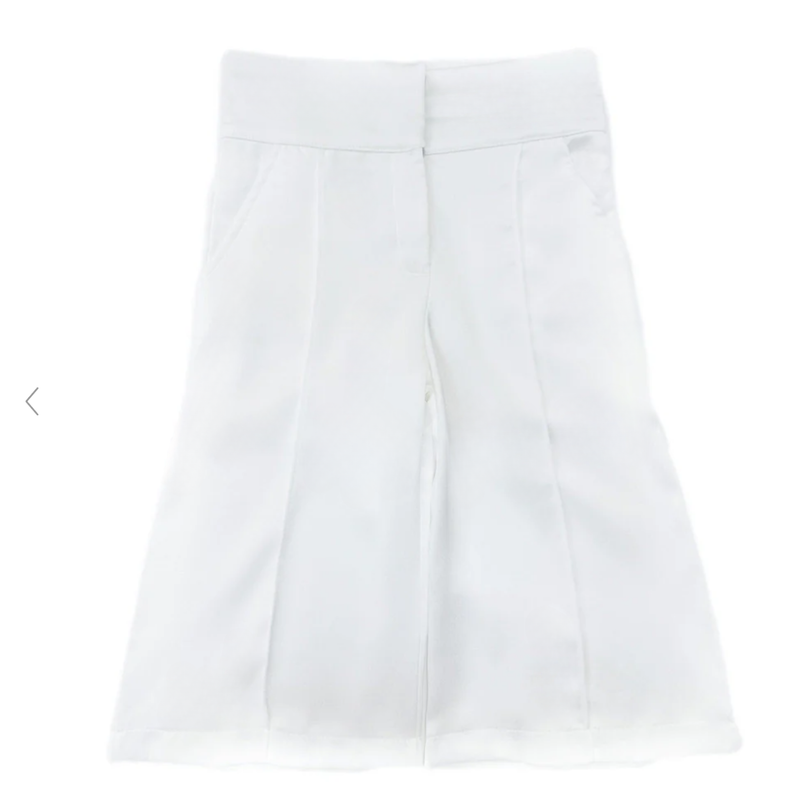 White Wide Leg Ankle Pants