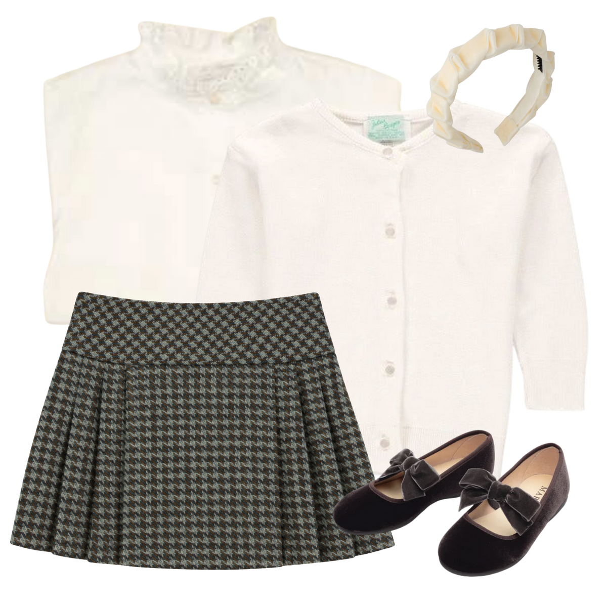 THE ITALIAN WINTER | Girl Peacock & Mocha Skirt Ensemble