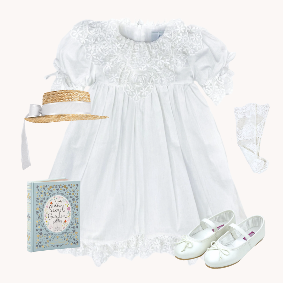 THE JARDIN BLANC | Girl Heirloom Linen Dress Ensemble