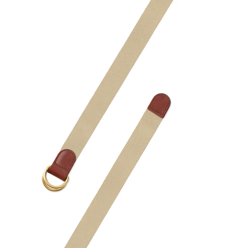 Khaki D-Ring Webbed Belt