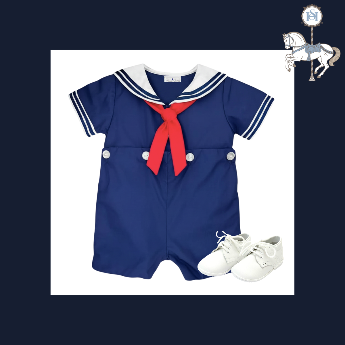 THE LITTLE CAPTAIN | Baby Boy Nautical Shortie Ensemble | Nº 3 Baby & Child